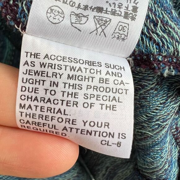 Zucca Women’s M Fuzz Knit Blue Purple Midi Dress Ruffled Hem Sleeveless Japan - Picture 9 of 11